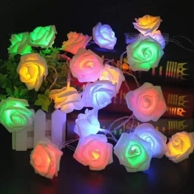 Picture of 80 Pieces Rose Multicolor Fairy Light Set | Battery Operated LED String Lights for Home, Garden, Party, Wedding, Balcony & Indoor Outdoor Decoration