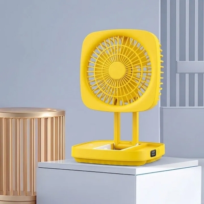 Picture of Rechargeable Folding Desk Fan with LED Light JK-F666 Model Heavy Duty – Portable USB Foldable Table Fan with Strong Airflow for Home Office Travel