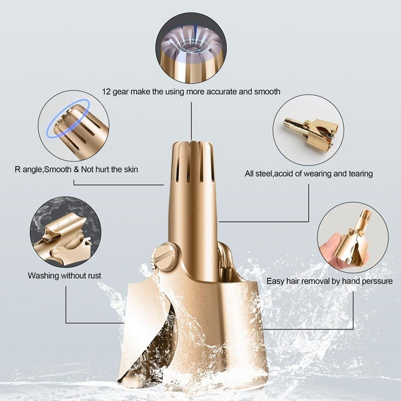 Picture of Mini Manual Nose Hair Trimmer for Men – Stainless Steel Metal Handle Precision Nose & Ear Hair Clipper – Painless Portable Grooming Tool for Daily Personal Care