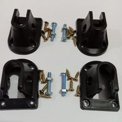Picture of Full Set 4Pcs Laptop Table Leg Brackets with Connector Screw Foldable Laptop Table Leg Connector Repair Set for Portable Lap Desk, Folding Table, Furniture Fittings & Replacement Parts
