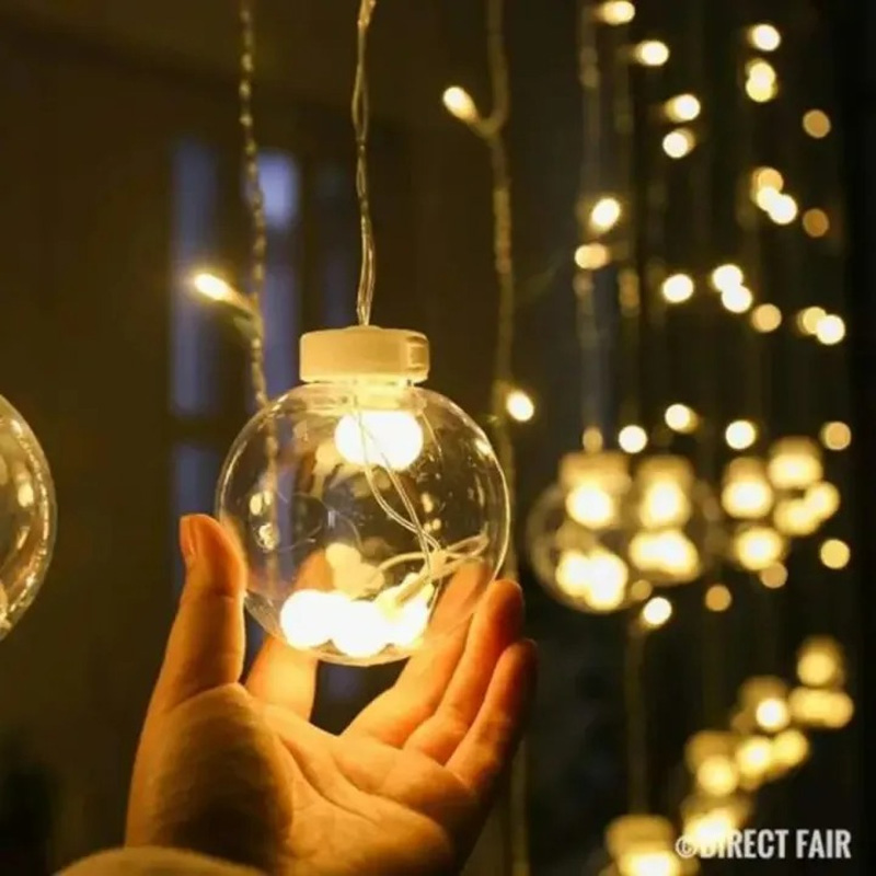 Picture of Wish Ball LED Fairy Light for Curtains 16 Feet – 12 Ball Decorative String Light for Room, Window, Curtain, Wedding & Home Decoration (MHN)