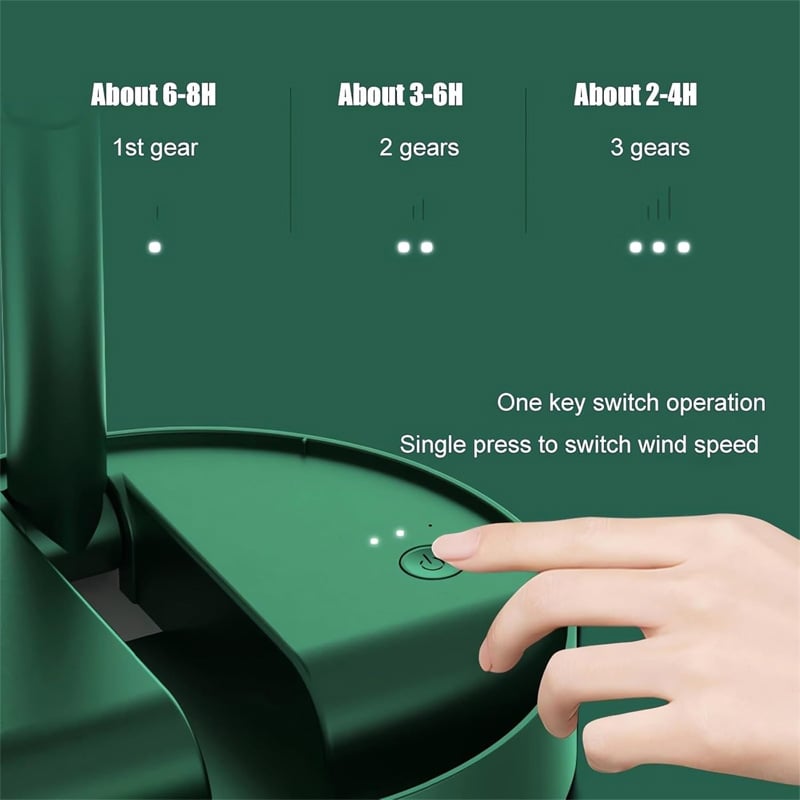 Picture of Telescopic Folding Fan - 2026 New Portable USB Rechargeable Collapsible Desk Fan for Travel, Silent Stand up Fan Wireless Folding Oscillating Compact Floor Standing Fans for Dorm ＆ Bedroom (GREEN)