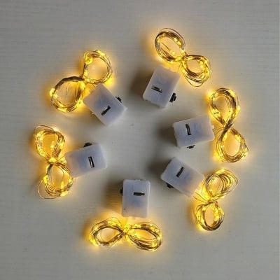 Picture of 2M 20 LED Mini Micro Copper Wire String Lights Warm White Battery Operated Fairy Lights for Billiard Table Gaming Room Home Party Decoration