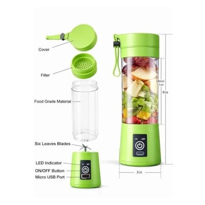 Picture of Portable Electric Blender 380ML – USB Rechargeable Smart Fruit Juicer, Vegetable Juice Mixer, Food Processor Cup for Home Use