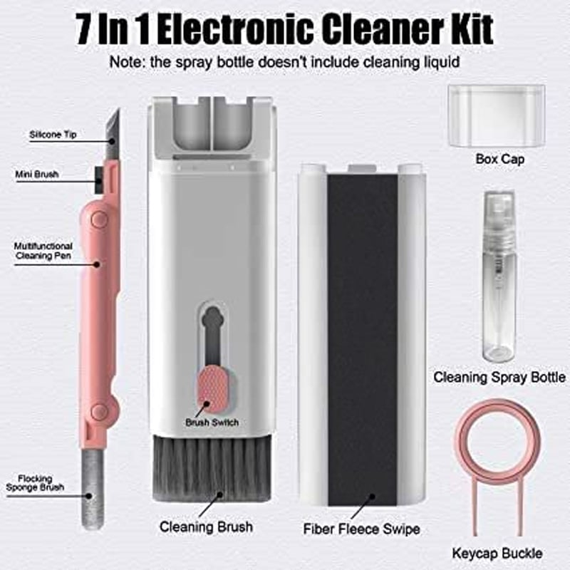 Picture of 7 in 1 Electronic Cleaning Brush Kit – Keyboard Cleaner with 3 in 1 Cleaning Pen for AirPods, Earphones, Laptop, Phone, PC Monitor Multifunctional Cleaning Tool