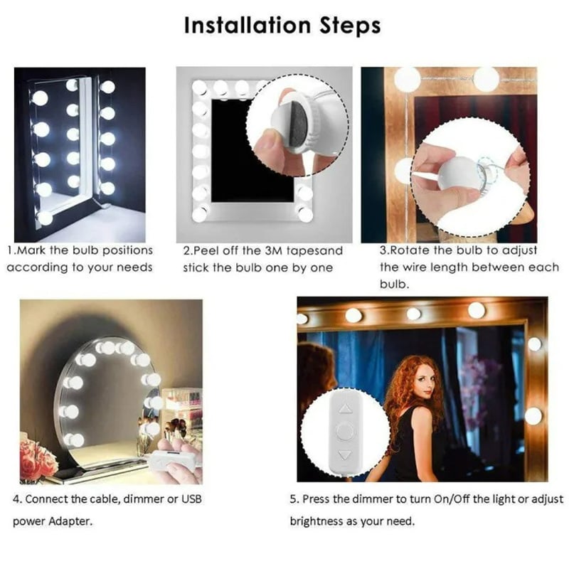 Picture of Vanity Mirror Makeup LED Light – Portable LED Beauty Mirror Light for Makeup, Dressing Table, Bedroom & Professional Beauty Care