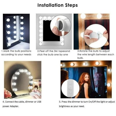 Picture of Vanity Mirror Makeup LED Light – Portable LED Beauty Mirror Light for Makeup, Dressing Table, Bedroom & Professional Beauty Care