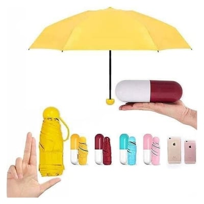 Picture of Fashionable Cute Capsule Umbrella Multicolor – Mini Pocket Umbrella Portable Folding Rain Sun Umbrella for Women Girls Travel Use