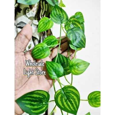 Picture of Artificial Leaf Set for Room Decor – Realistic Green Vine Leaves for Wall Hanging Decoration – Fake Plant Leaf Garland for Bedroom, Living Room & Party Decor