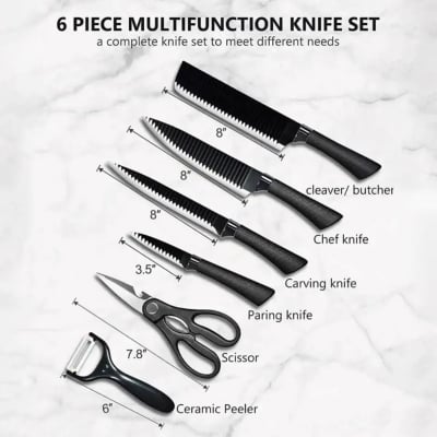 Picture of Kitchen Tools Zepter 6 Pcs Set Non-Stick Coating Stainless Steel Cooking Spoon Spatula Ladle Turner Kitchen Utensils Set for Home, Restaurant, Hotel & Daily Cooking