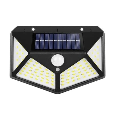 Picture of 100 LED Solar Wall Light with PIR Motion Sensor | Outdoor Waterproof IP65 Solar Lamp for Garden, Patio & Street Light