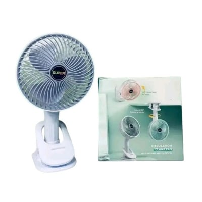 Picture of Rechargeable Circulation Clamp Fan 360 Degree Rotating – Multi Angle Multifunctional Clip Fan, Portable USB Desk Fan with Strong Airflow for Home Office Travel