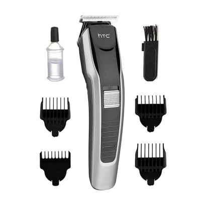 Picture of HTC AT-1210 Hair and Beard Trimmer for Men – Rechargeable Cordless Electric Trimmer with Adjustable Length, Stainless Steel Blade, Low Noise Grooming Kit