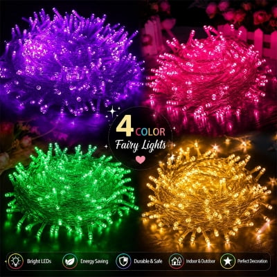 Picture of Decorative Pink, Green, Golden & Purple Fairy Lights LED String Light – Romantic Room Decoration Light for Bedroom, Wall, Party, Wedding, Festival & Home Decor