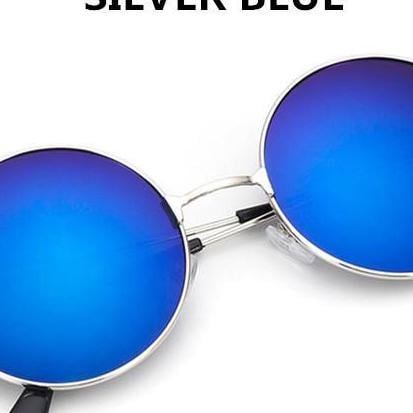 Picture of Retro Men Women Mirrored Lens Metal Frame Circle Sun Glasses Shades0