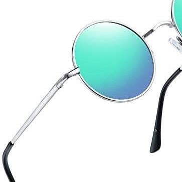 Picture of Sunglasses Mirrored Lens Unisex Classic Vintage Metal Frame Glasses