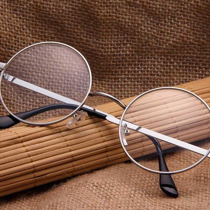 Picture of Metal Frame Clear Lens Round Eye Glasses - Silver