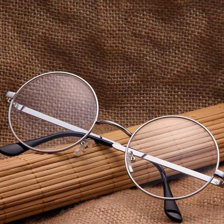 Picture of Metal Frame Clear Lens Round Eye Glasses - Silver