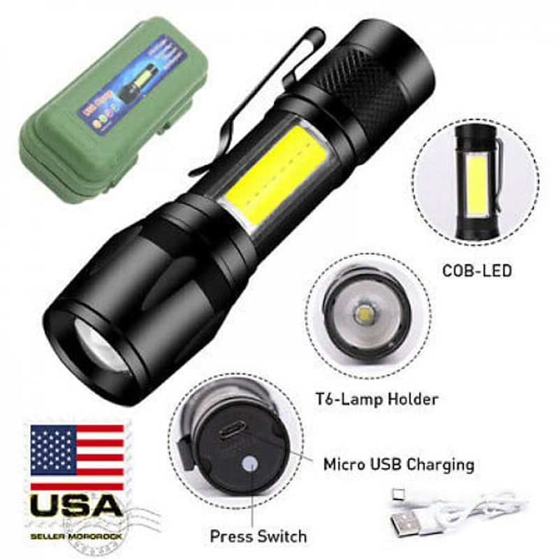 Picture of Rechargeable Flashlight Torch LED USB Portable 3 Modes Mini Camping Lighting – Torch Light for Outdoor, Emergency, Hiking, and Night Use