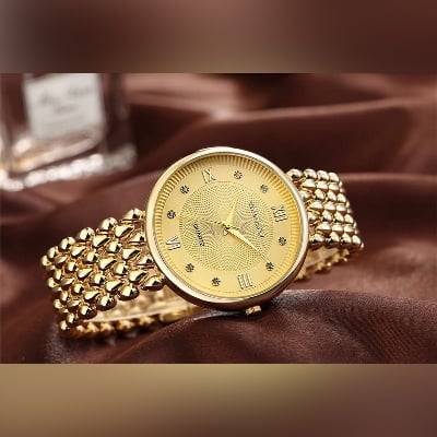 Picture of Stainless Steel Simple Quartz Female Watch Lady Clock Ladies Fashion Casual Quartz - Gold