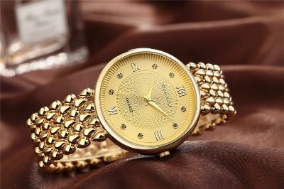 Picture of Stainless Steel Simple Quartz Female Watch Lady Clock Ladies Fashion Casual Quartz - Gold