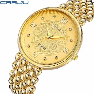 Picture of Stainless Steel Simple Quartz Female Watch Lady Clock Ladies Fashion Casual Quartz - Gold