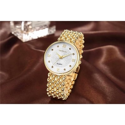 Picture of Stainless Steel Simple Quartz Female Watch Lady Clock Ladies Fashion Casual Quartz - Gold