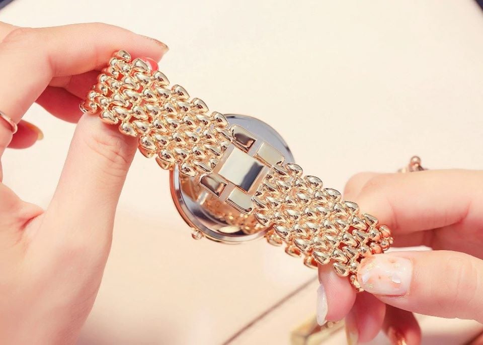 Picture of Stainless Steel Simple Quartz Female Watch Lady Clock Ladies Fashion Casual Quartz - Gold