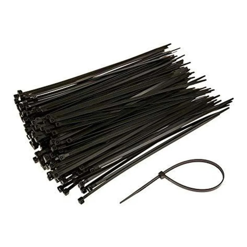Picture of 100 Pcs Black & White Cable Ties 4 Inch (3x100mm) Nylon Zip Wraps – Heavy Duty Plastic Wire Management Straps for Home, Office, Electrical & Industrial Use