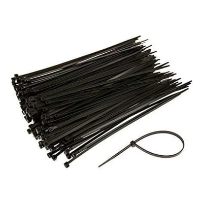 Picture of 100 Pcs Black & White Cable Ties 4 Inch (3x100mm) Nylon Zip Wraps – Heavy Duty Plastic Wire Management Straps for Home, Office, Electrical & Industrial Use