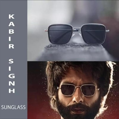Picture of Dervin Black Square Metal Body Kabir Singh Sunglass for Men Women (Black)