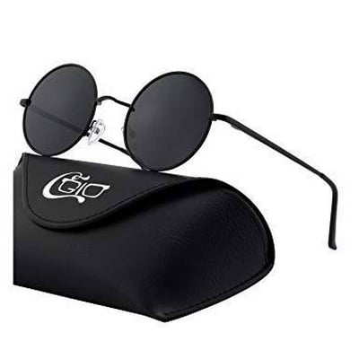 Picture of Round Metal Sunglasses Brand Designer Retro Vintage - Black