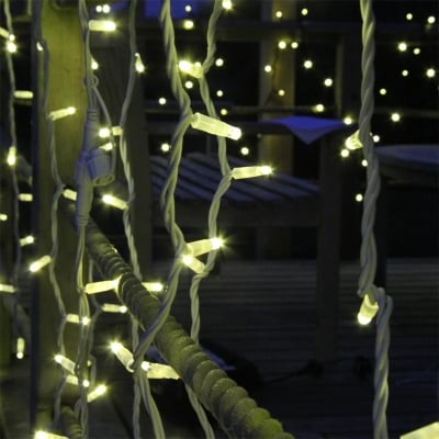Picture of Golden Colour Fairy String Lights 33 Feet Warm White LED Decorative Light for Room Bedroom Curtain Wedding Party Festival Indoor Outdoor Home Decoration