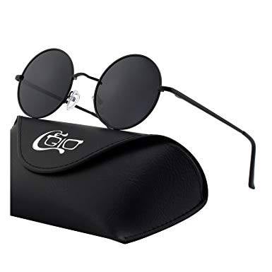 Picture of Round Metal Sunglasses Brand Designer Retro Vintage - Black