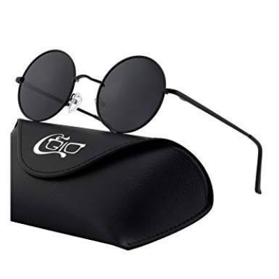 Picture of Round Metal Sunglasses Brand Designer Retro Vintage - Black
