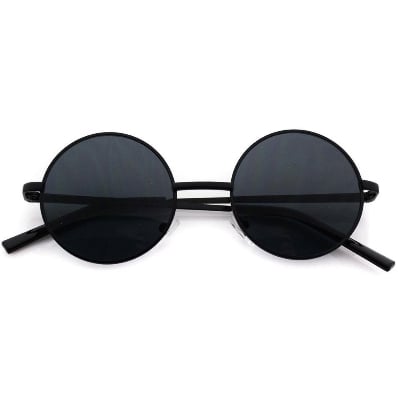 Picture of Round Metal Sunglasses Brand Designer Retro Vintage - Black