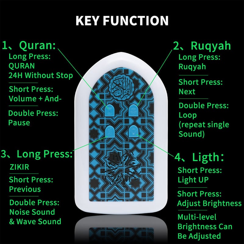 Picture of Update Model (2026 Audio Version) Plug In New Islamic Plug in Reciting-Quran with LED Light System, Speaker System