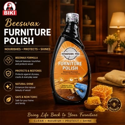 Picture of Best Quality Beeswax Furniture Polish 500ml – All Natural Wood Conditioner Restorer Protector for Tables Cabinets Cutting Boards Wood Wax