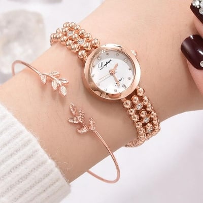 Picture of Women's Alloy Quartz Watch Luxury Watch with Diamonds for Women Watches - Gold