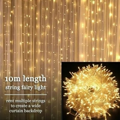 Picture of Fairy Decorative Golden Color Waterproof LED Room Lights – Gold Fairy String Light for Party, Restaurant, Wedding, Event & Home Decoration
