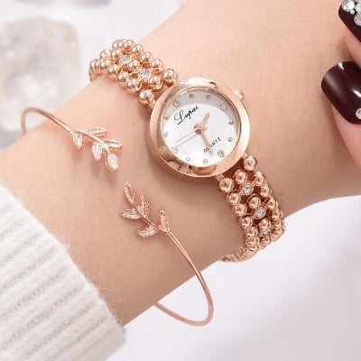 Picture of Women's Alloy Quartz Watch Luxury Watch with Diamonds for Women Watches - Gold