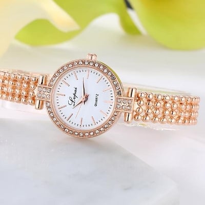 Picture of Luxury Fashion Watch For Women Rhinestone Ladies Quartz Watches - Watch For Women - Watch For Women -  Watch - Gold
