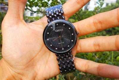 Picture of Stylish Fashion Bracelet Waterproof Watch Silver Colour Strap Dashing Looks Casual Luxury Use Watch For Women - Watch For Women - Watch For Women - Black