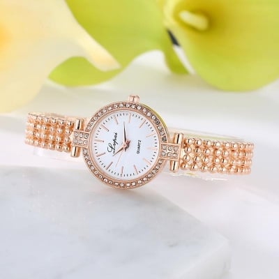 Picture of Luxury Fashion Watch For Women Rhinestone Ladies Quartz Watches - Watch - Gold