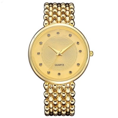 Picture of Stainless Steel Female Clock Ladies Fashion Casual Quartz Watch Women Watches-3221 - Gold