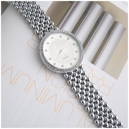 Picture of Stainless Steel Female Clock Ladies Fashion Casual Quartz Watch Women Watches-3221