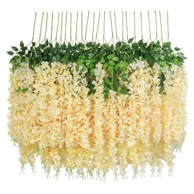 Picture of Artificial Wisteria Vine  Ratta Silk Hanging Flower Garland - Multicolor