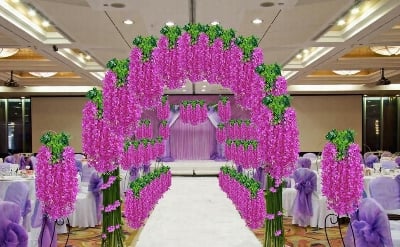 Picture of Artificial Wisteria Vine Ratta Silk Hanging Flower Garland - Multicolor