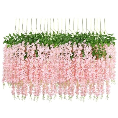 Picture of Vine Ratta Silk Hanging Flower Garland Artificial Wisteria - Multicolor