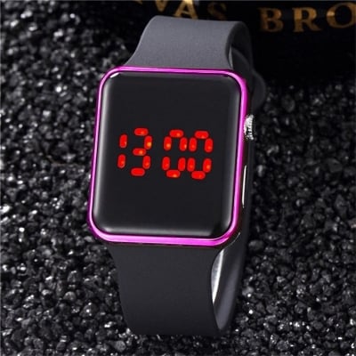 Picture of Fashionable Square LED Digital Sports Watch-Unisex - Black